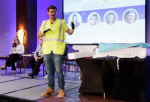 Recycling demonstration during a sustainability educational session