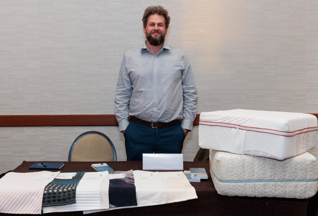Table top sponsor show casing their recycled foam.